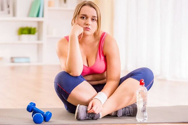 the girl is losing weight through physical activity